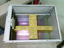 Rack mounted enclosure for prismatic cells 